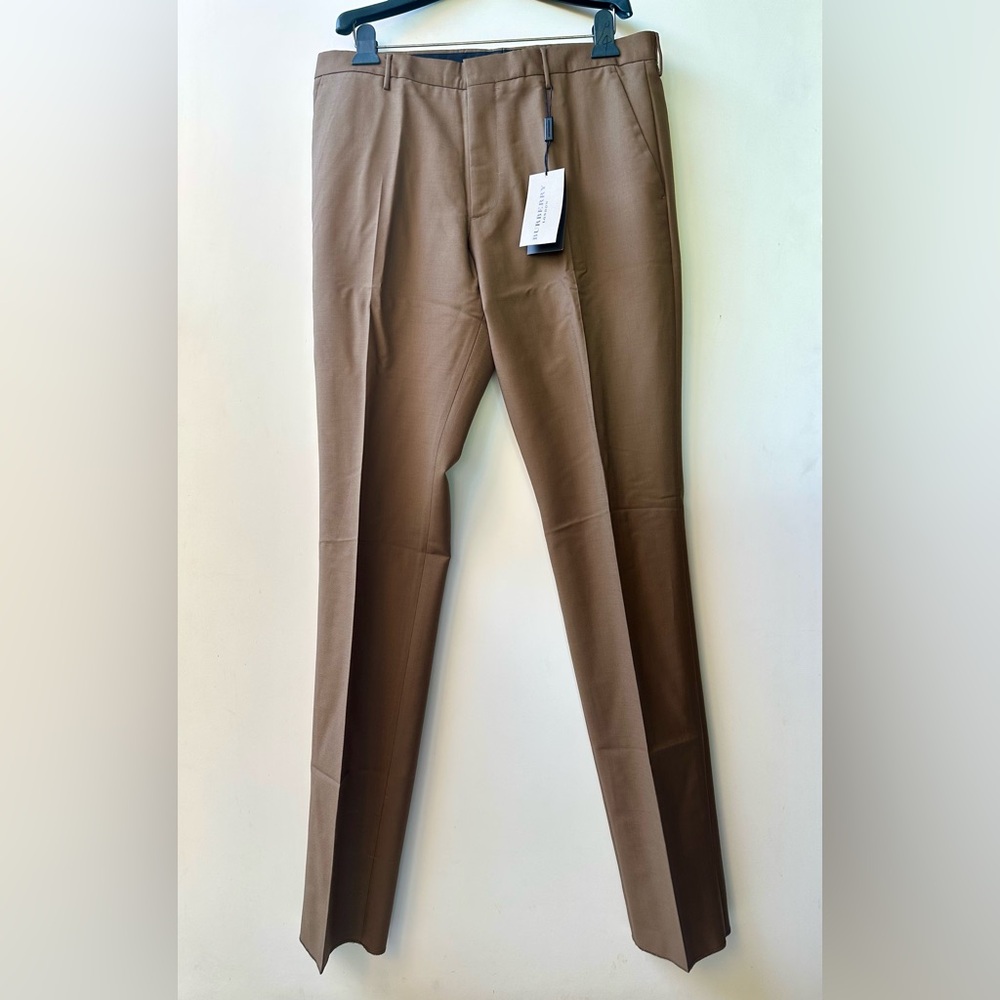 NWT Burberry Wool & Mohair Brown Dress Pants Tailored, 52 (US 42 or L)